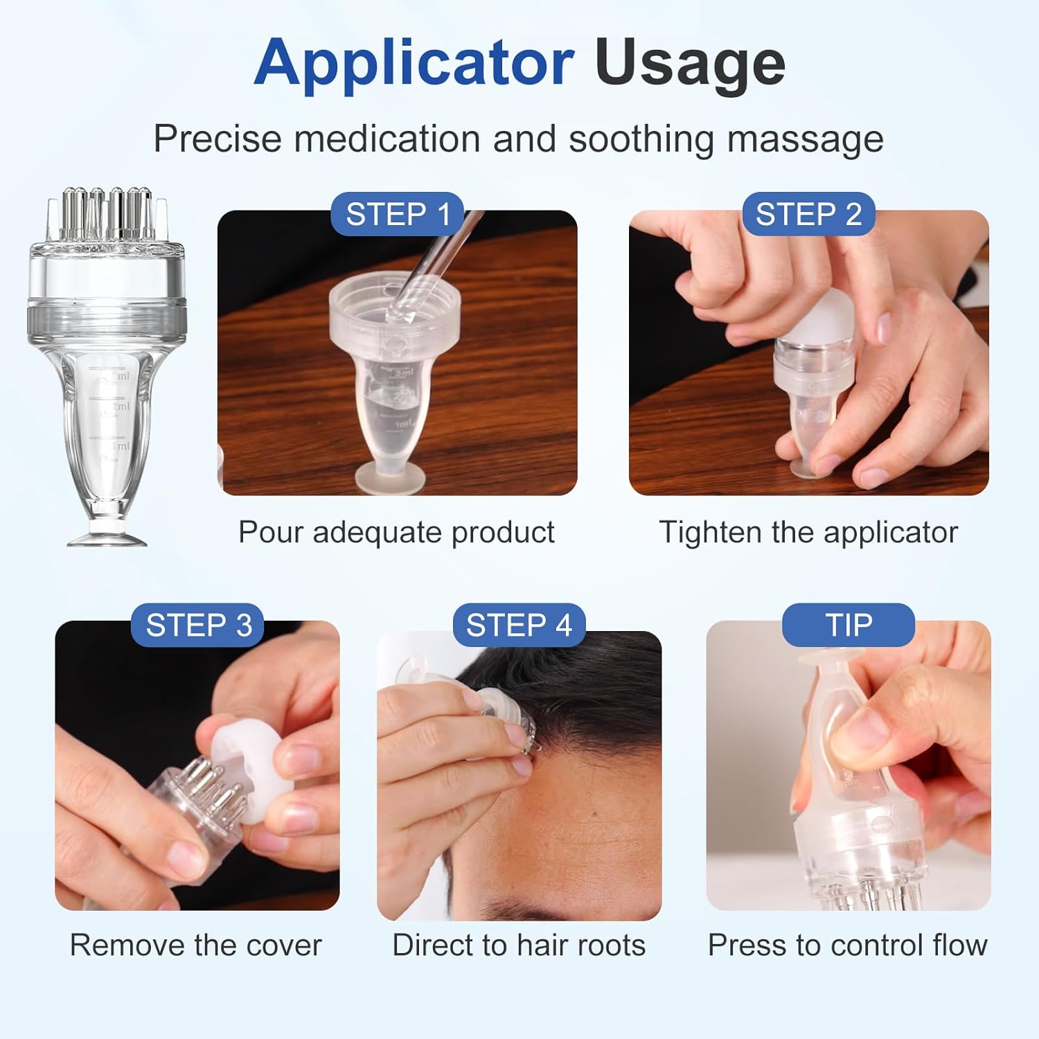 8 Packs Topical 5% Minoxidil Serum for Men and Women – Hair Regrowth Treatment for Thinning Hair, Bald Spots & Hairline – Supports Scalp & Beard Growth – Unscented (8 x 2 fl oz,8 Month's Supply) - Image 7