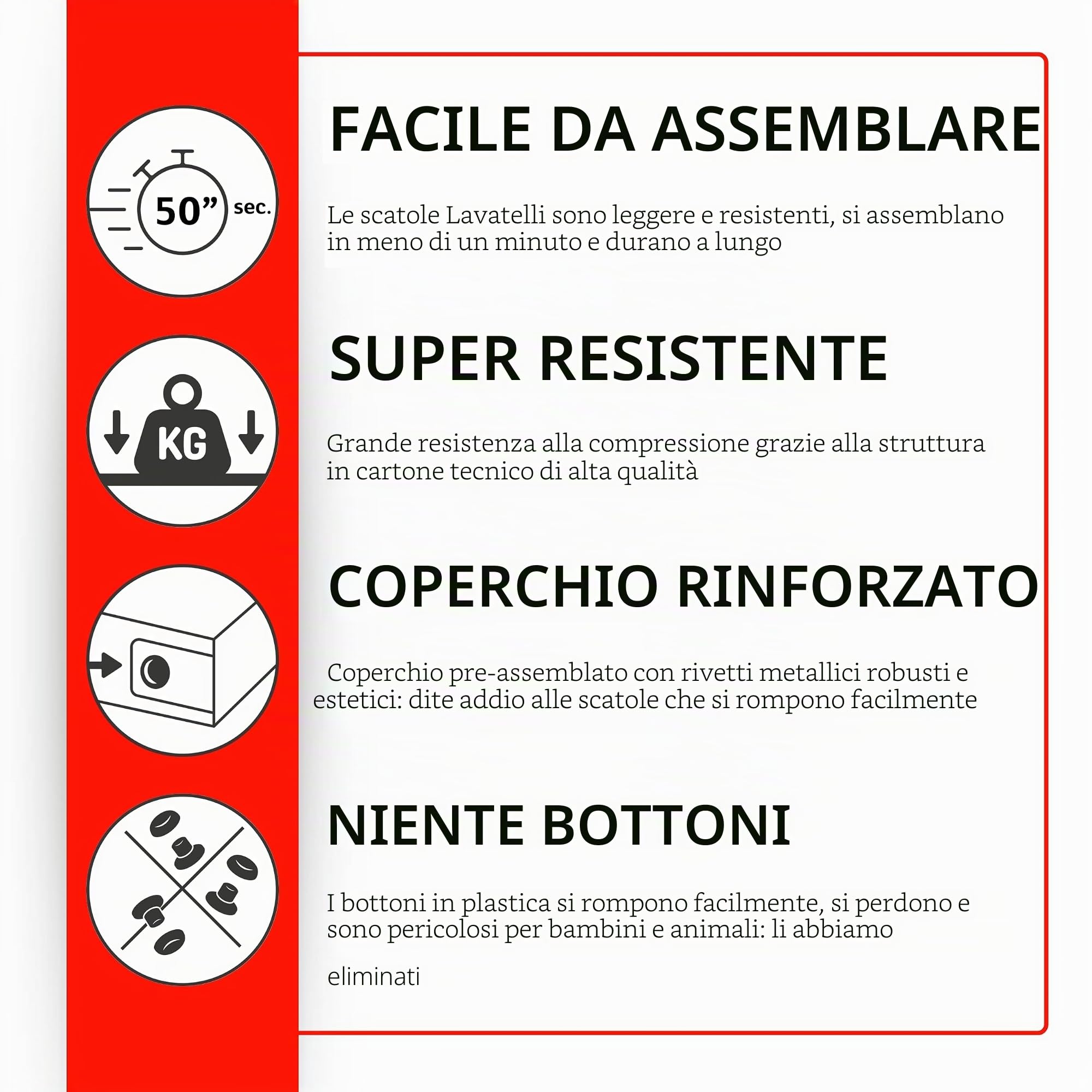 Lavatelli Set 6 Scatole Armadio Portaoggetti con Coperchio – Organizer Cambio Stagione in Cartone 39x50x24 cm – Made in Italy, Resistenti, Facili da Montare, con Maniglie, ROSE