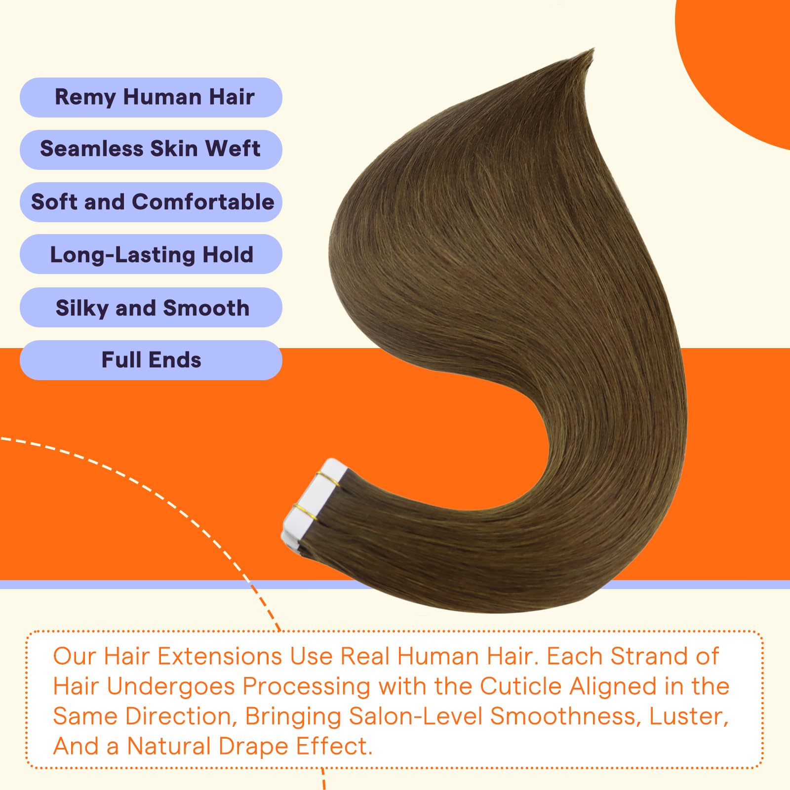 Amazon.com : Full Shine Brown Tape in Hair Extensions Human 