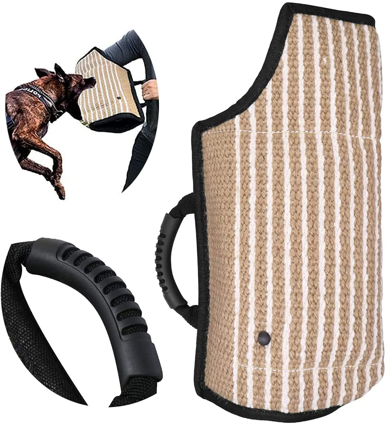 SKADE Dog Bite Sleeve Training Protection, Bite Protection Sleeve, Soft Jute Cover for Bite Protection Sleeves Handmade with A Handle for Dog Training