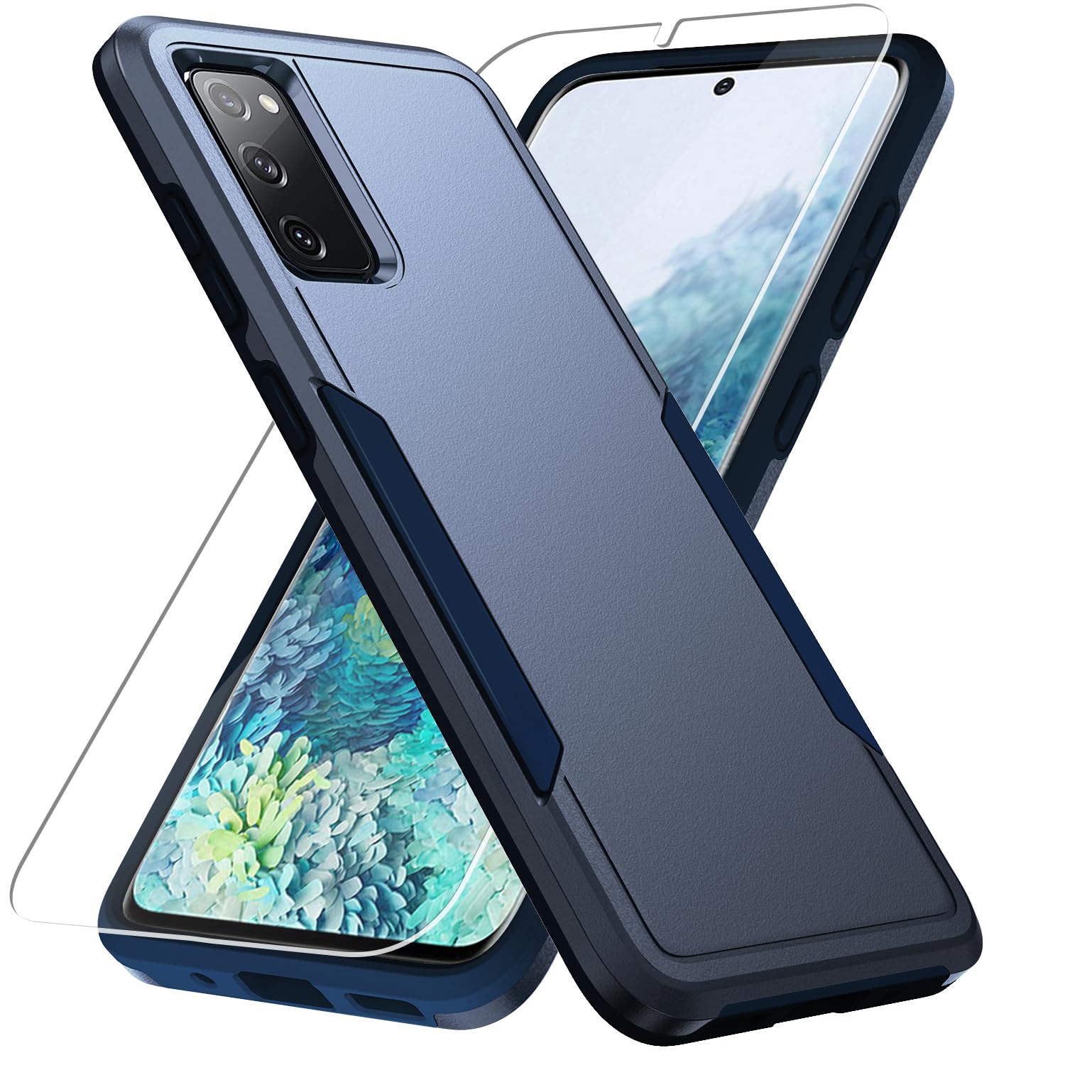 Warsia for Samsung Galaxy S20 FE 5G Case,Galaxy S20 FE 5G Case with Screen Protector [Military Grade Drop Tested] Heavy-Duty Tough Rugged Shockproof Protective Case for Samung S20 FE 6.5", Blue