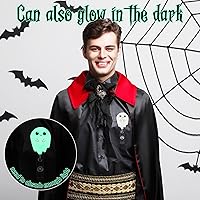Vista 5 de Fulmoon Carrete retráctil de insignia de Halloween, 6 unidades, que brilla en la oscuridad, soporte para identificación de enfermera con clip