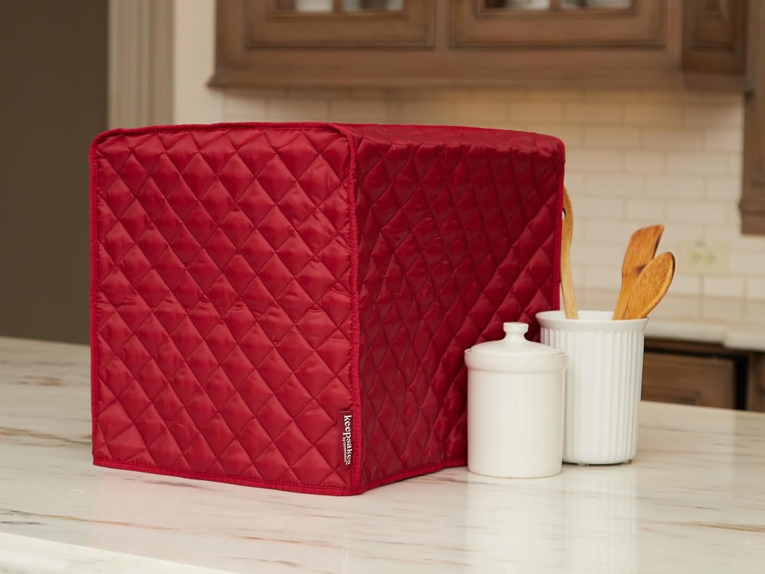 Covermates Keepsakes - Pressure Cooker Cover - Dust Protection - Stain Resistant - Washable - Appliance Cover, Red