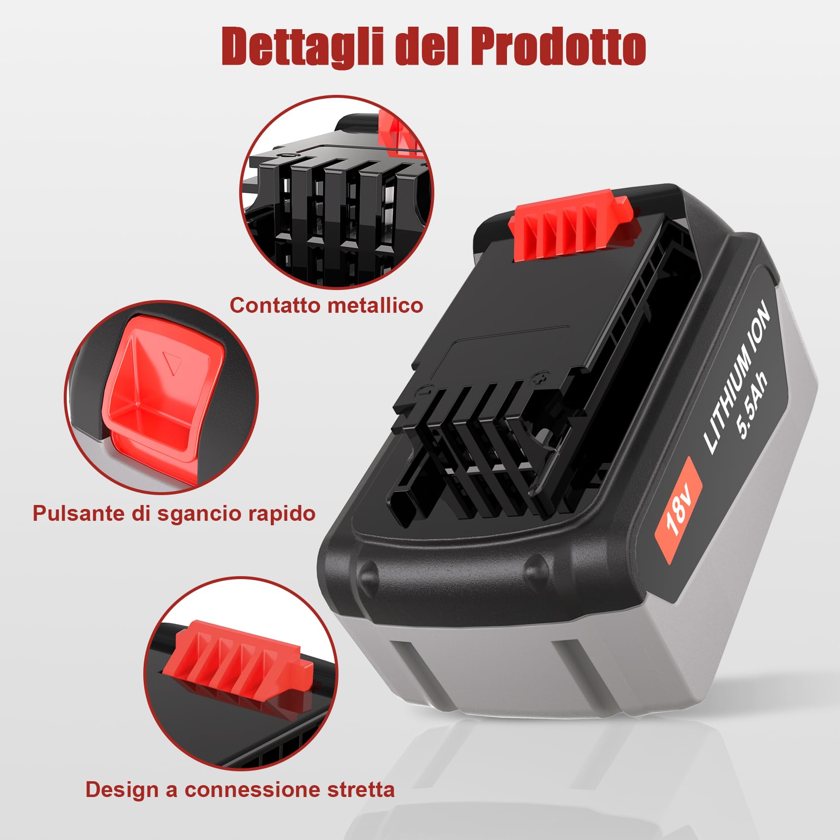 JYJZPB 5,5Ah 18V Batteria di Ricambio per Black & Decker 18V Litio Batteria BL2018 BL2018-XJ BL4018 BL1518 LB20 LBX20 194205-3 194309-1 194204-5 196399-0 196673-6 LXT-400