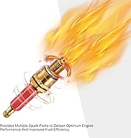 Vista 4 de GOOFIT Bujía roja para motocicleta A7TC para motocicleta de 50 cc, 70 cc, 90 cc, 110 cc, 125 cc, 140 cc, 150 cc, QMI157, ATV, moto, scooter, Go
