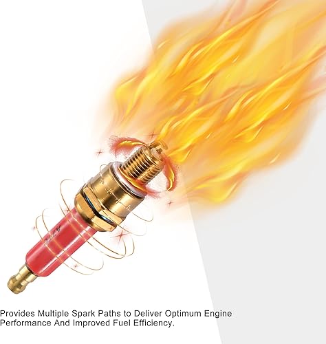 Miniatura 4 de GOOFIT Bujía roja para motocicleta A7TC para motocicleta de 50 cc, 70 cc, 90 cc, 110 cc, 125 cc, 140 cc, 150 cc, QMI157, ATV, moto, scooter, Go