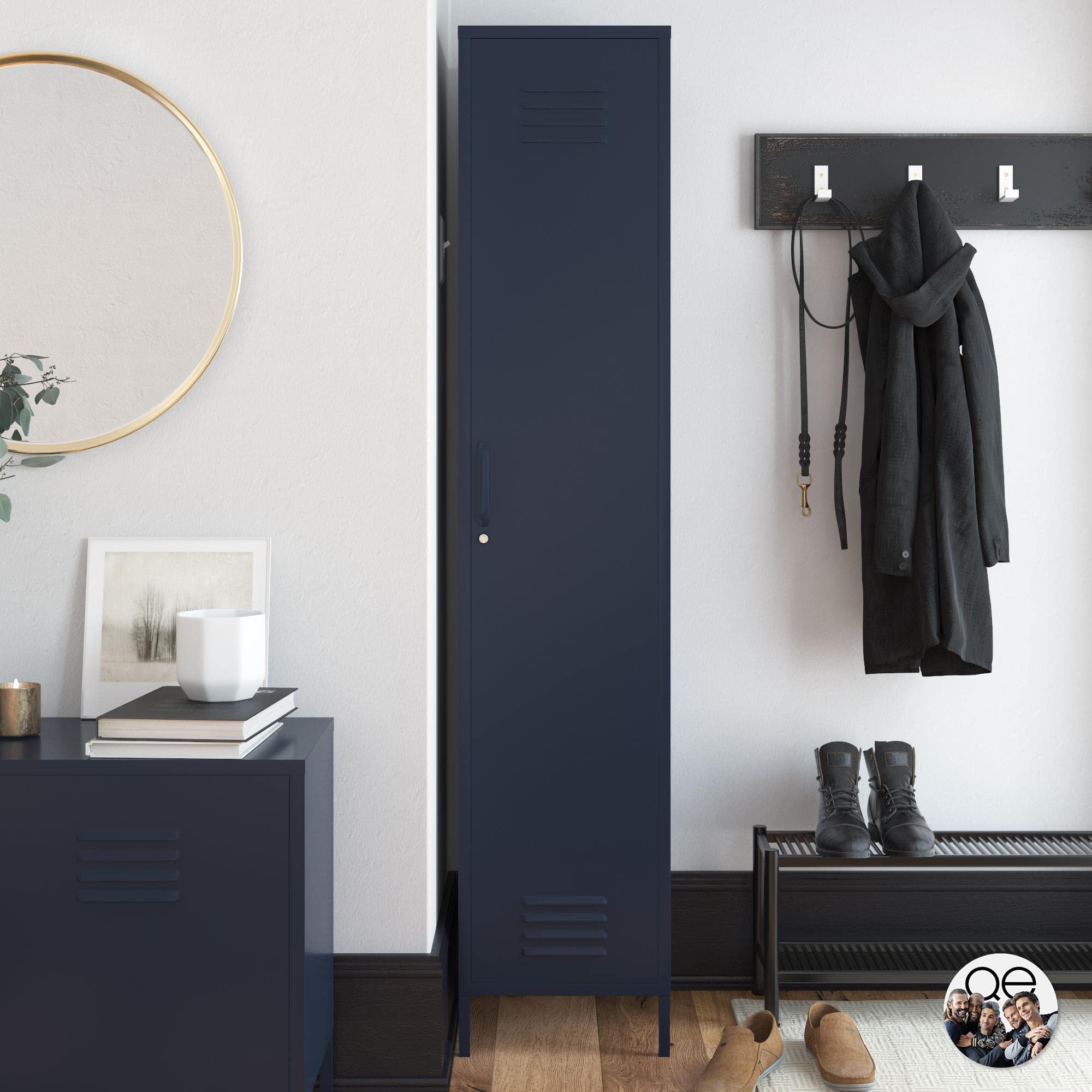 DHP Bradford Single Metal Storage Cabinet Navy