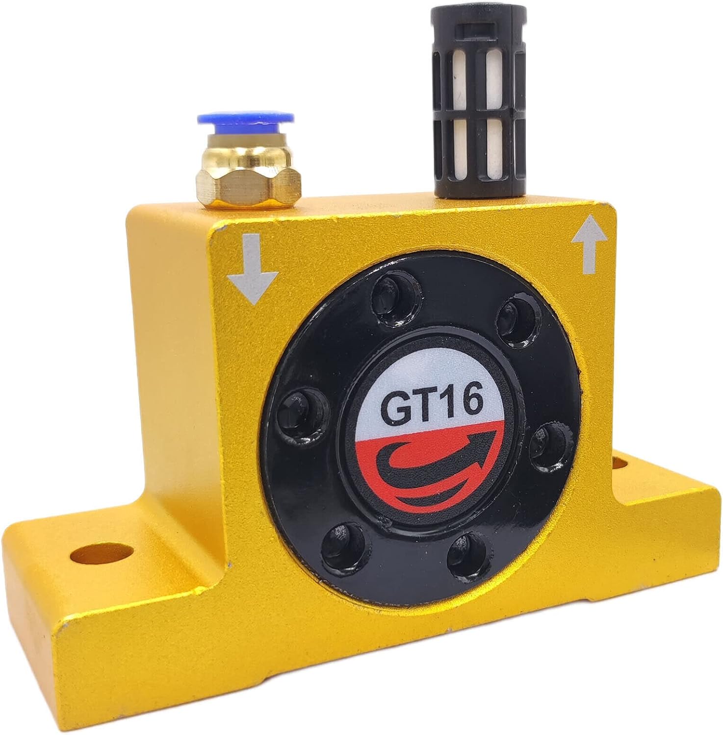 GT48 Pneumatic Industrial Turbine Vibrator,Industrial Type Pneumatic Compressed Air Power Wheel Turbine Vibrator Silent (with Muffler) (GT48)