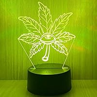Vista 6 de 420 hojas 3D LED lámpara de mesa luz nocturna ilusión visual óptica decoración del hogar iluminación