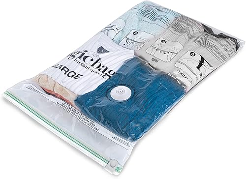 Miniatura 2 de MagicBag Smart Design - Almacenamiento instantáneo para ahorrar espacio, plano y resistente, grande, juego de 3 bolsas en total, doble cremallera