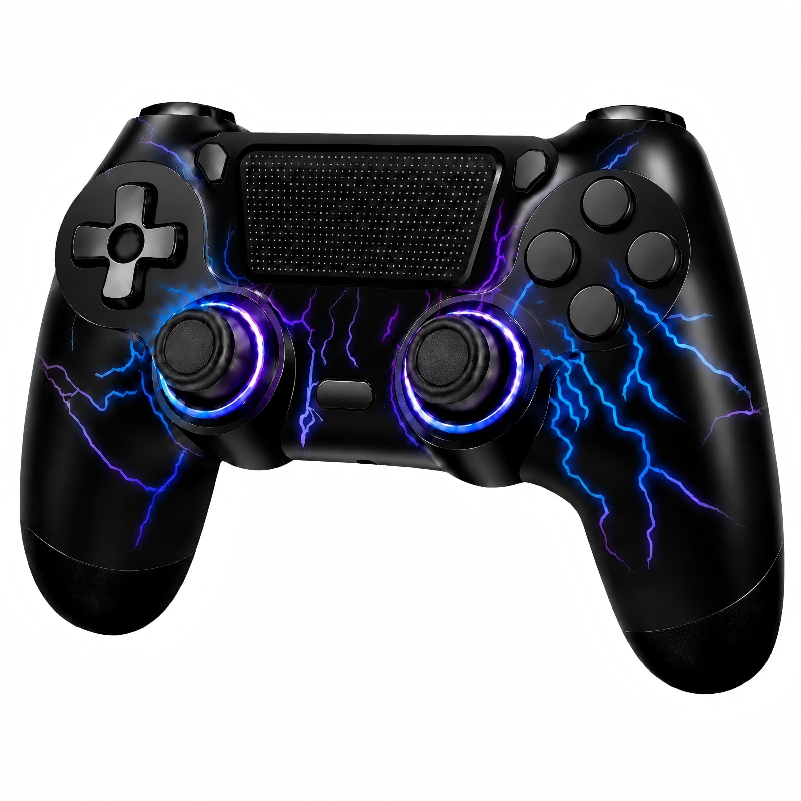 BJXOZ Wireless Controller für PS4 Controller, mit Dual Vibration, USB-C-Anschluss, 6-Achsen-Sensor, Touchpad und 3,5-mm-Audiobuchse, Lautsprecher, RGB-Licht, Gamepad kompatibel mit PS4/Slim/Pro/PC