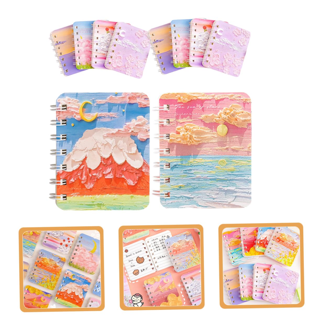 Artibetter 4 Piezas Libretas Espirales Notas Cuadernos de Estudio y Aleatorio Estudiantes y Oficinistas