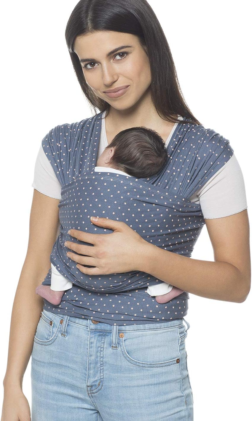 ErgobabyAura Baby Carrier Wrap for Newborn to Toddler (7-25 Pounds), Coral Dots