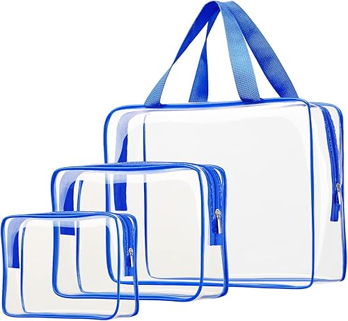 6 bolsas de cosméticos transparentes, aprobadas por la TSA, juego de bolsas de aseo transparentes para viajes, playa, bolsa de organización