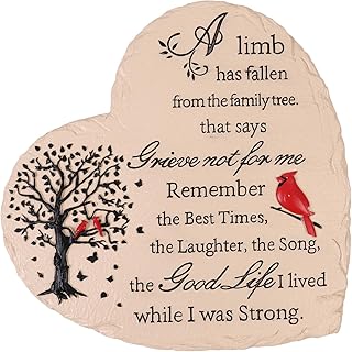 Heart Shaped Memorial Garden Stones, 10 inches Sympathy Garden Stone for Loved One, in