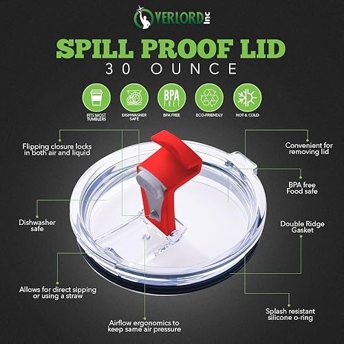 Miniatura 2 de Tapa ANTIDERRAMES para vaso Yeti, tapas de reemplazo para evitar salpicaduras y derrames. Cierre con traba, para RTIC, Ozark Trail, con traba para