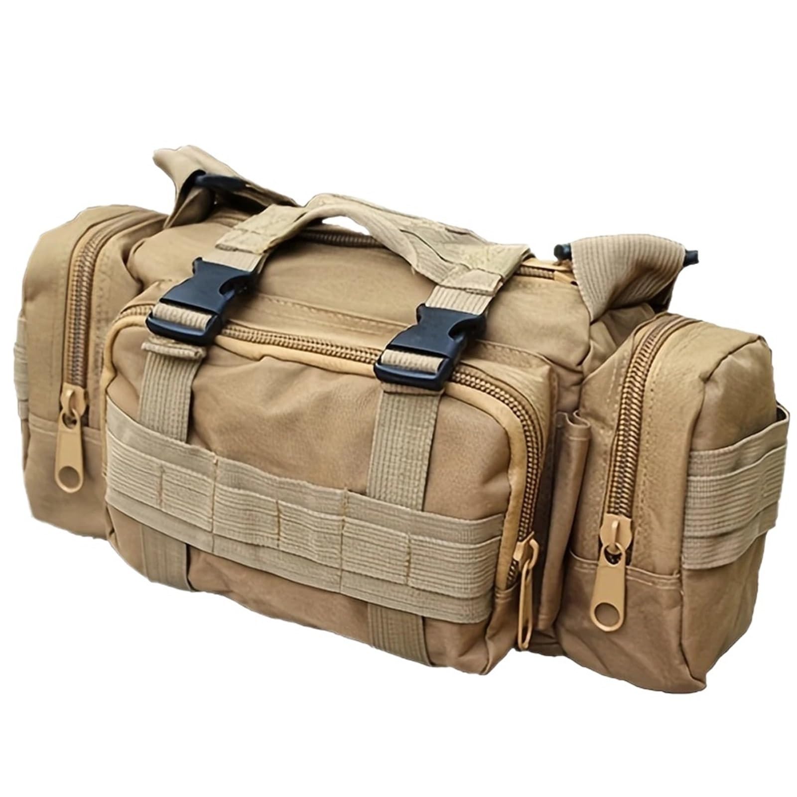 Męska wszechstronna torba typu Crossbody Outdoor Przenośna torba na klatkę piersiową Torba rowerowa Torba na talię z regulowanym paskiem(Khaki)