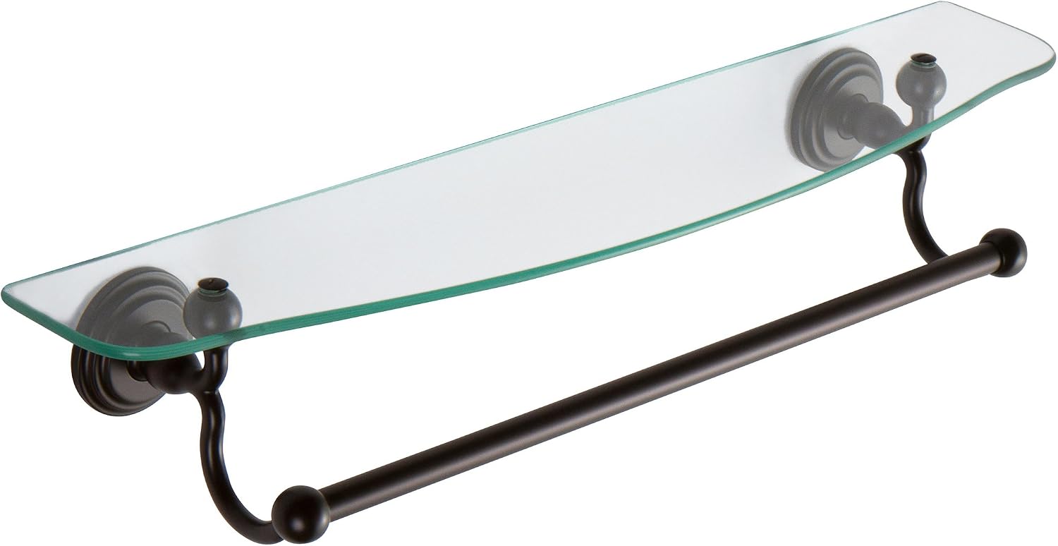 Ginger 1119T-24/ORB Chelsea Toiletry Shelf with Towel Bar, 24", Oil Rubbed Bronze (Hand Relieved)