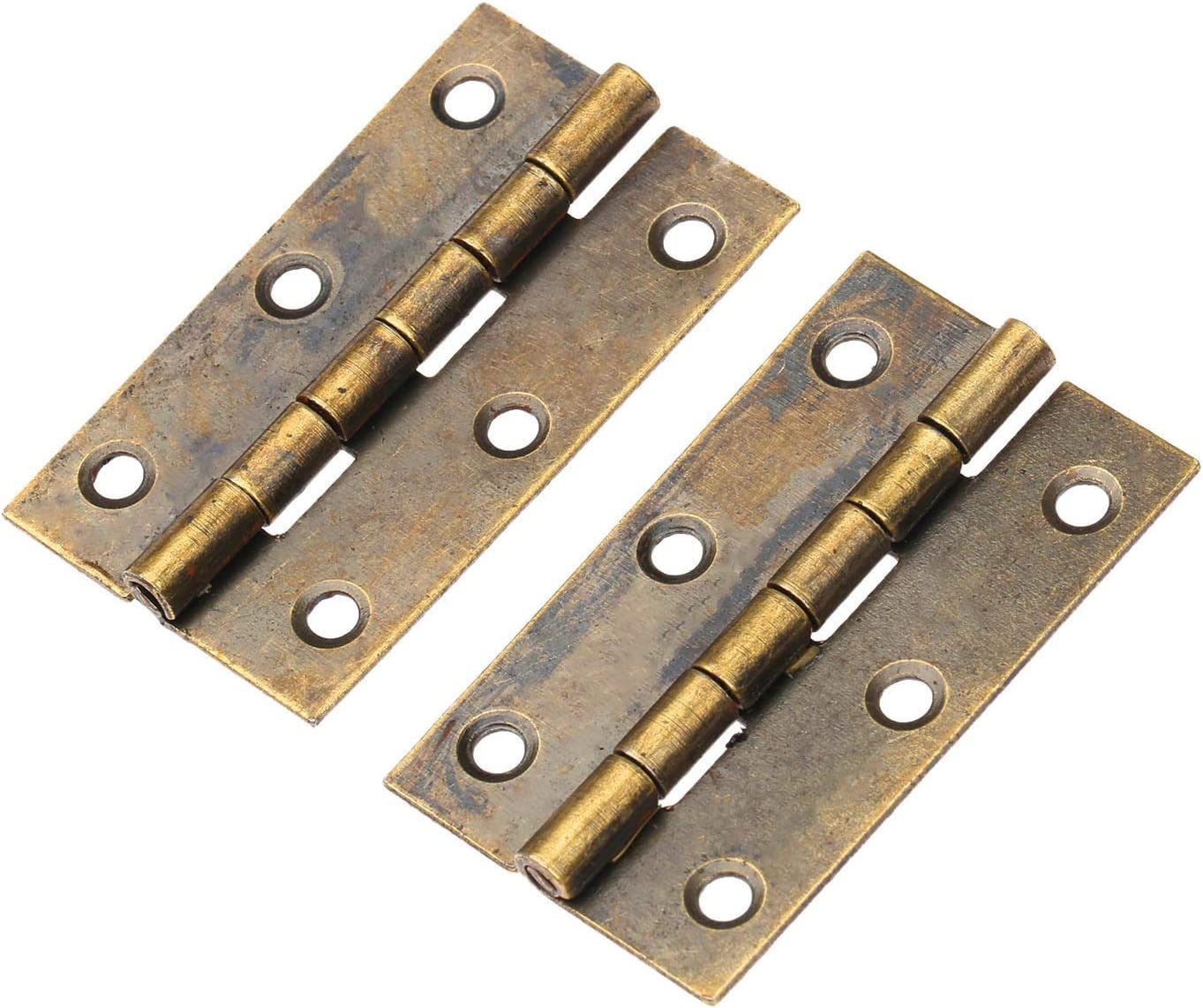 NVSFZGIYG Antique Hinges,Bronze Decorative,Wooden Box Hinge,2Pcs Furniture Cabinet Drawer Door Butt for Jewelry Hardware 50x28mm (Color :(6 Pack)