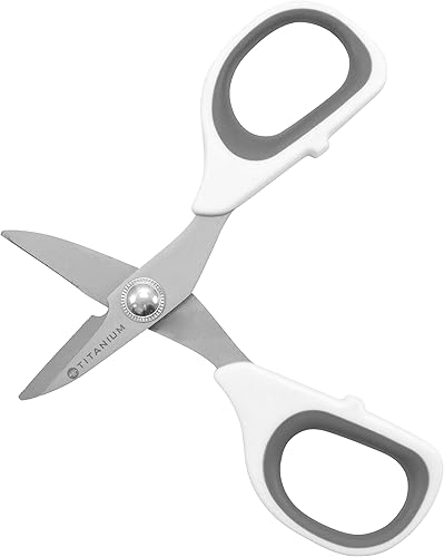 Miniatura 27 de Westcott 8" Bent Craft Scissors with Titanium-Bonded Blades for Heavy-Duty Use (White or Blue, Colors May Vary)