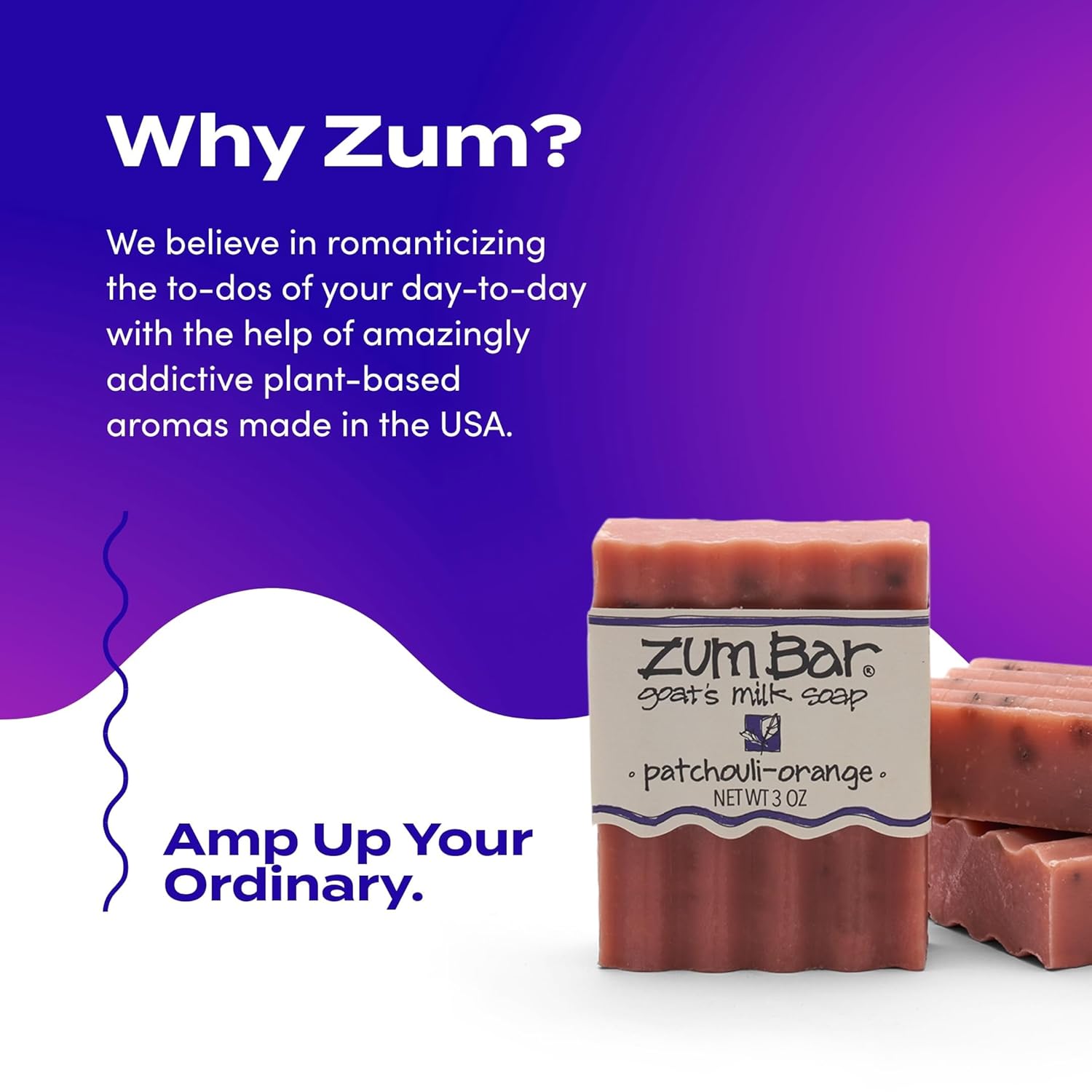 Indigo Wild Zum Goat's Milk Soap Bar - Bar Soap for Hands & Body Made with Essential Oils - 3 oz - Patchouli-Orange (6 Pack)