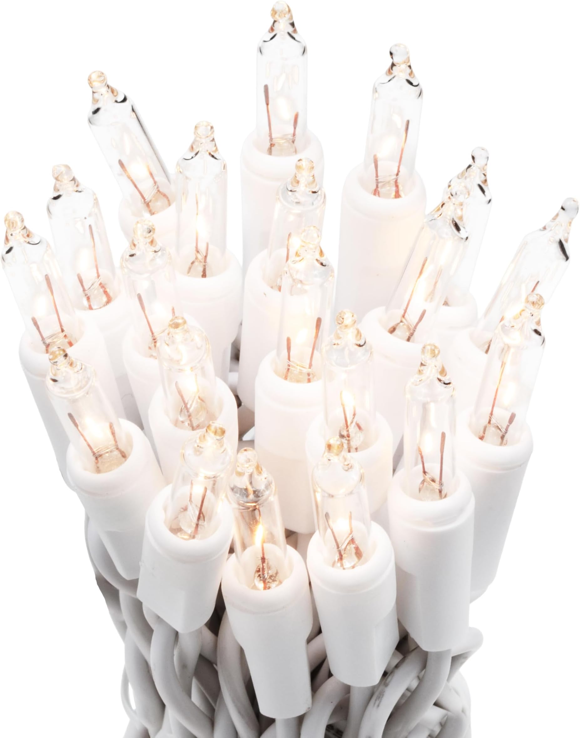 612 Vermont Clear 20 Count Christmas String Lights on White Wire Cord, UL Approved for Indoor Use Only, Total Length 4.9 Foot, Lighted Length 3.4 Foot