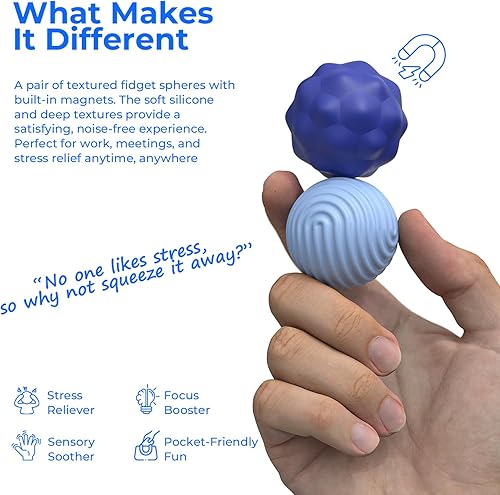 Miniatura 59 de Bolas magnéticas de silicona para adultos, bolas magnéticas de silicona suave, 2 unidades de 1.594 in, juguetes sensoriales para aliviar el estrés