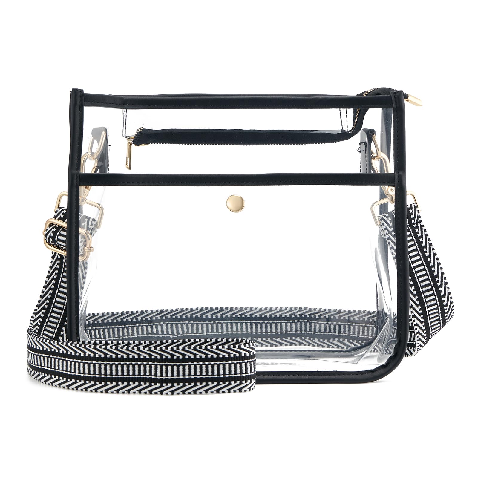 Mid Size Clear Stadium Purse with Guitar Strap