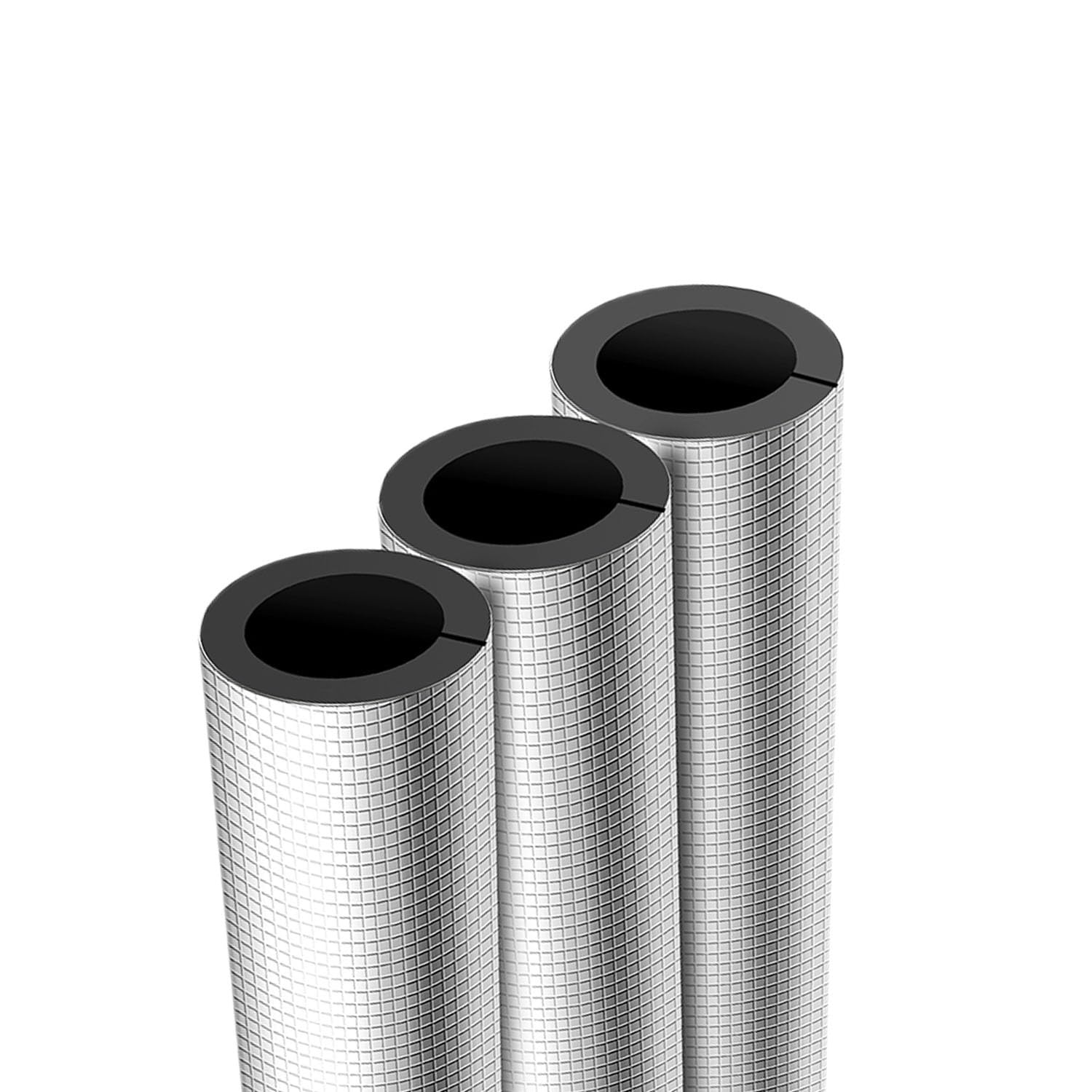 Tubo de espuma aislante for tuberías autoadhesivo de 0,39 pulgadas de grosor, envoltura de papel de aluminio, 1 Uds.(1.18x4-1/3")
