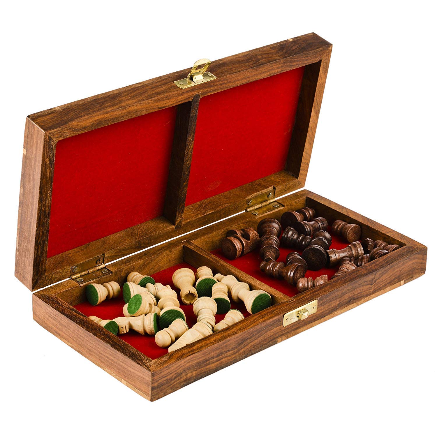 Riesiger Korb AM46. – Schachbrett aus Holz mit 32 Spielfiguren, große Größe (30,5 cm), Gesellschaftsspiel