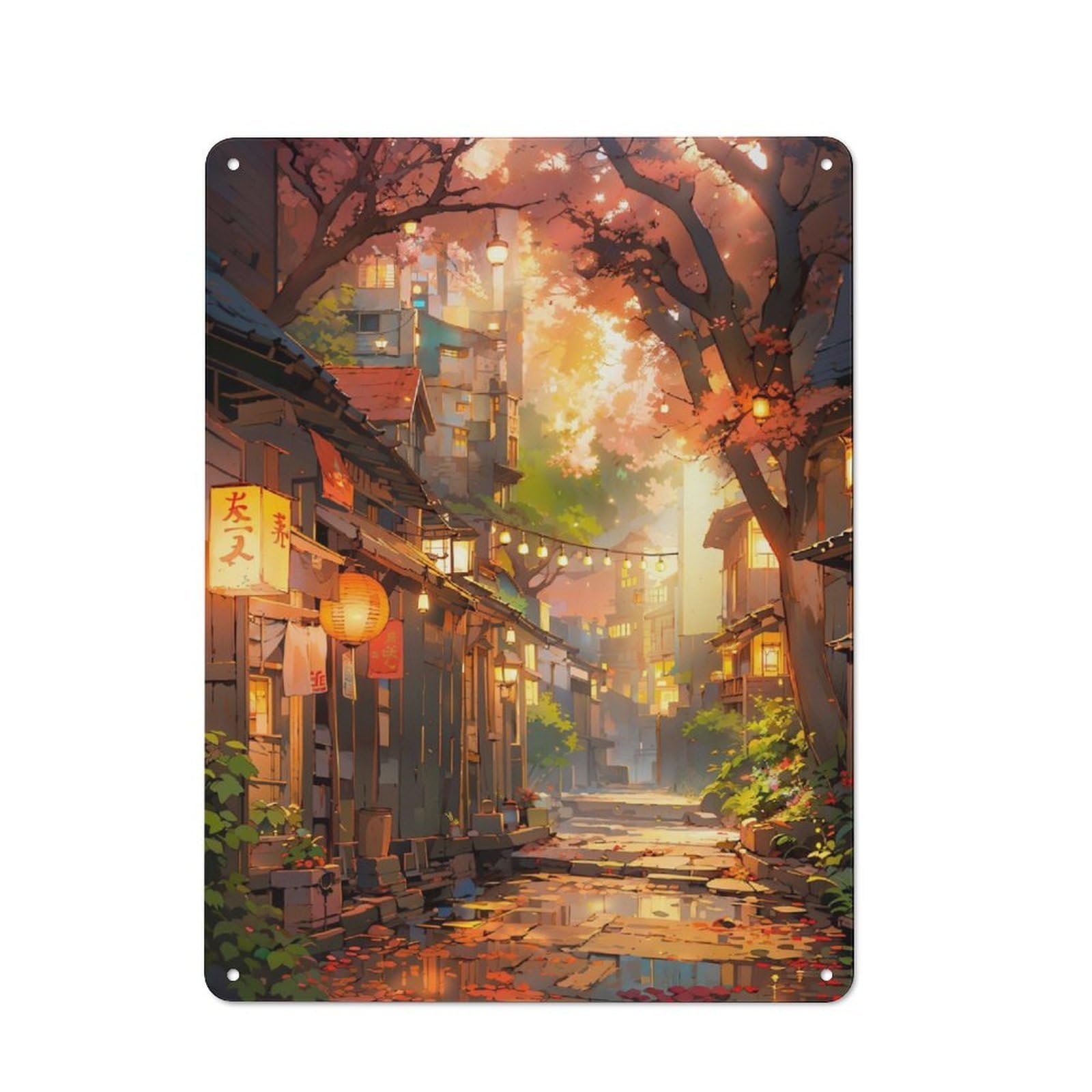 Junmoney Among The Trees Retro Metal Sign 40X30cm, Distressed Look Retro Room Decor For Living Room, Hallway, Kitchen Or Cafe