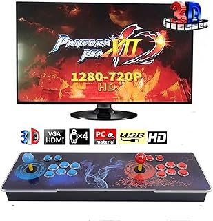 31900 Spiele in 1 Pandora's Box Arcade, 3D Arcade Spielekonsole mit 2 Joysticks, 1280x720 Full HD, VGA, HDMI, Unterstützung Suchen/Speichern/Verbergen/Pause Spiel bis zu 4 Spieler