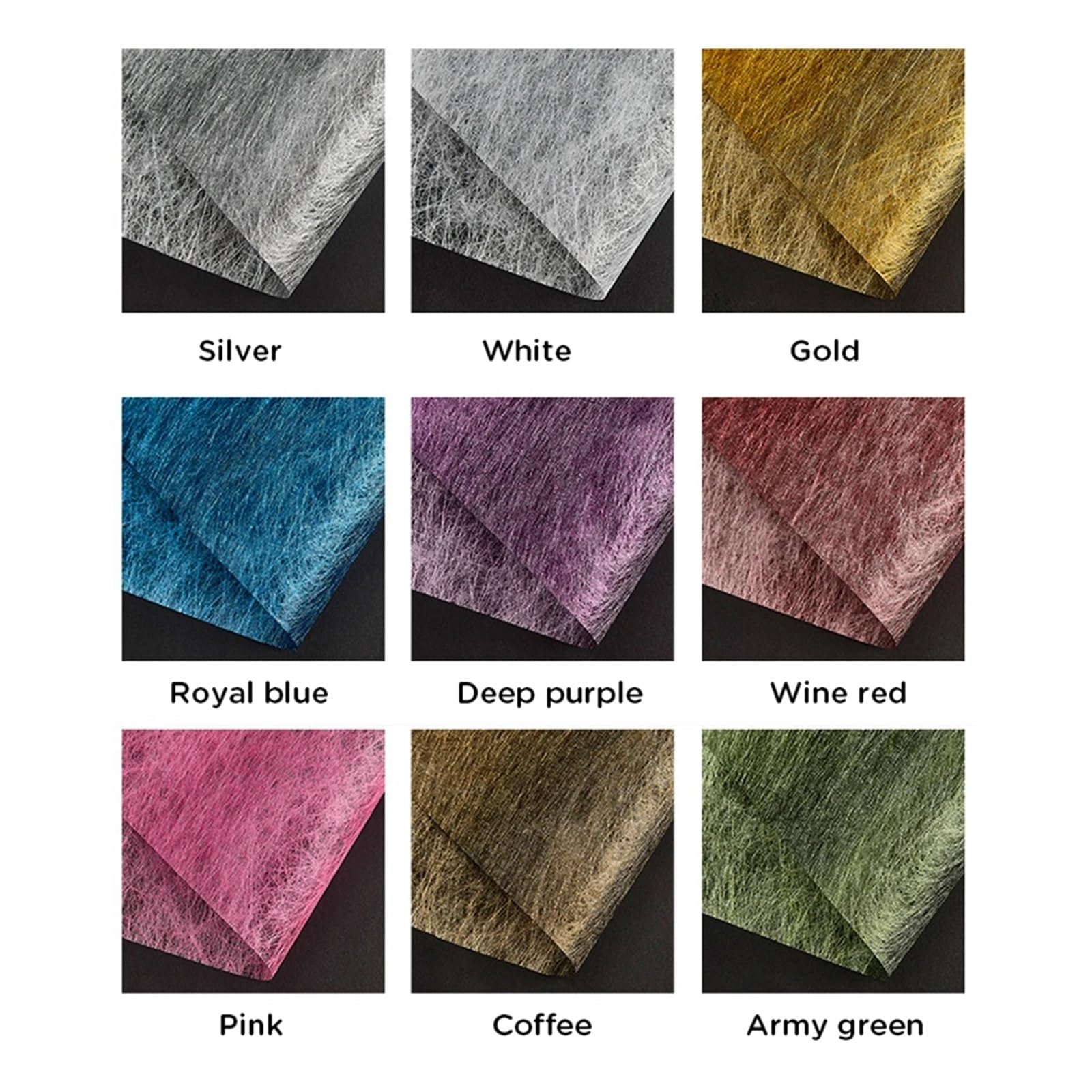 LIUCH 5 arkuszy kwiaty wyroby dekoracyjne DIY opakowanie papier jedwabny wesele walentynki bukiet prezentowy pudełko materiały papierowe do pakowania(9 Army green)