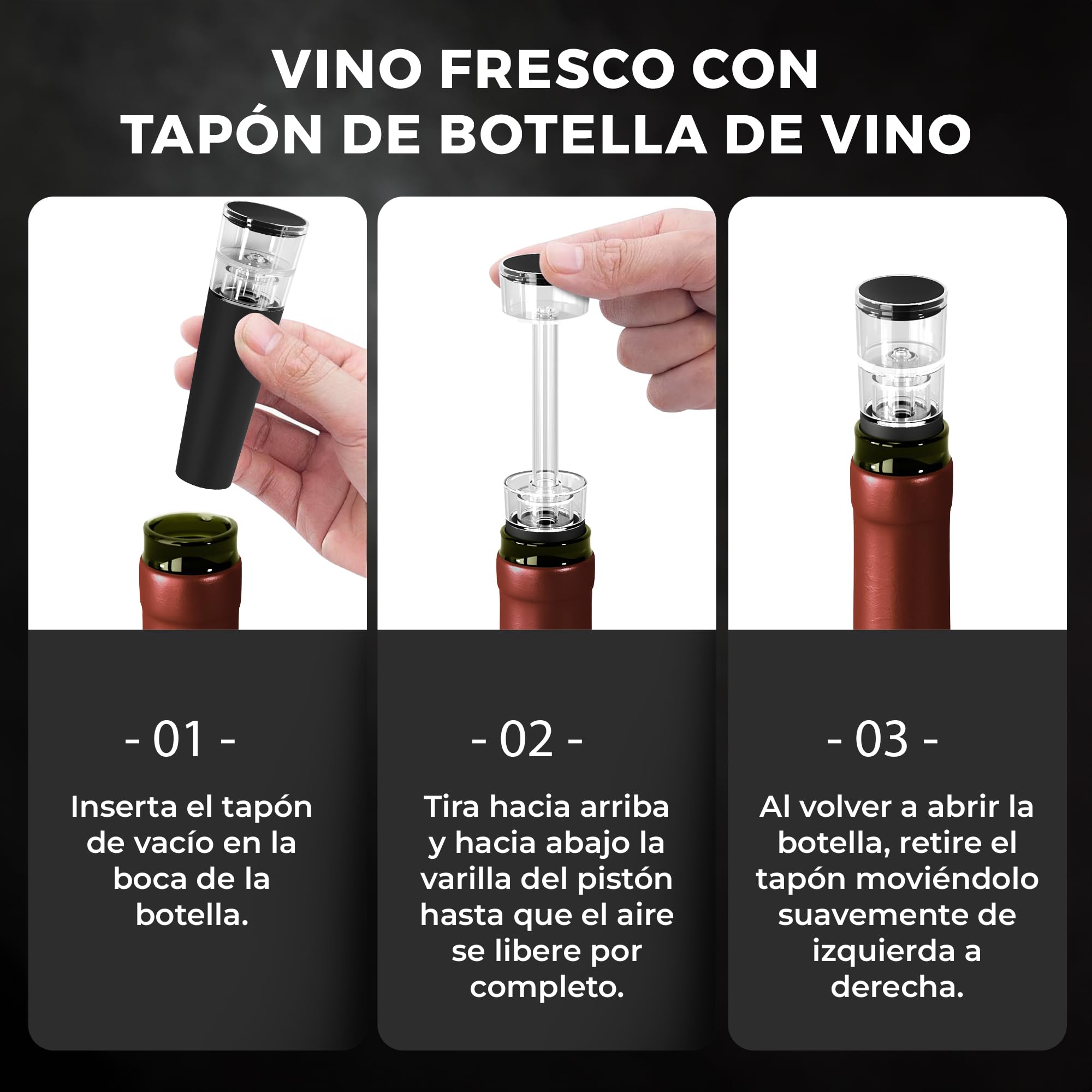 Enfriador de Botellas de Vino Blanco, 3 en 1 Kit: Juego de Refrigeración (Acero) de Calidad + Tapón–Decantador + Aireador | Accesorios Bar, Idea Regalo Mujer Hombre Cumpleaños Fiesta Amigo Barman