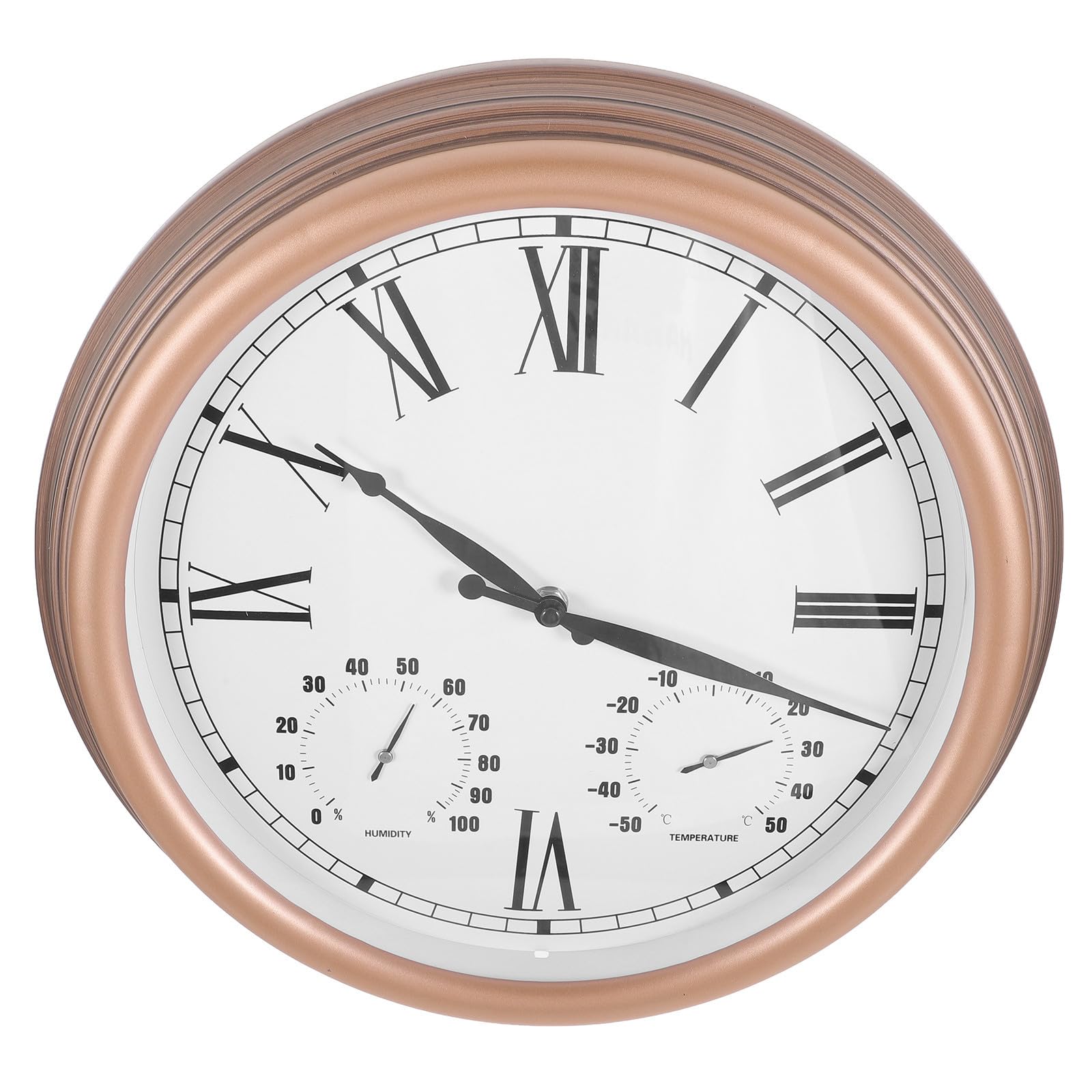 Außenwanduhr Robuste Außenuhr mit Thermometer und Hygrometer aus Kunststoff und Glas mit Sommeratmosphäre Ip44 Zertifiziert für Garten und Terrasse