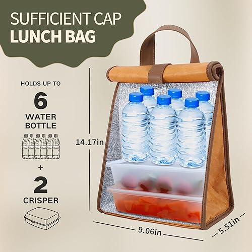 Miniatura 2 de Juego de dos loncheras de gran capacidad para mujereshombres, bolsas de almuerzo aisladas resistentes al agua, fácil de llevar, cajas de almuerzo