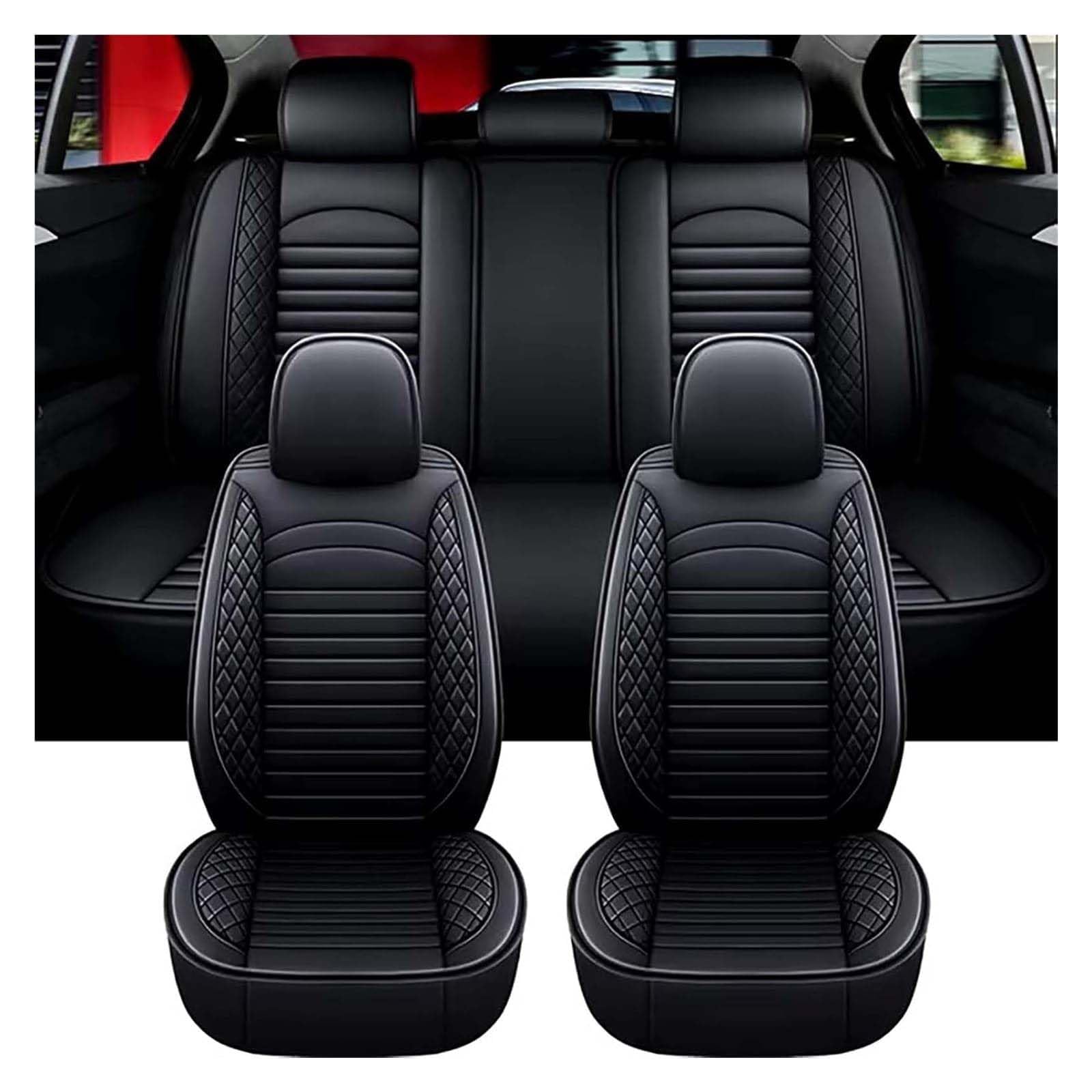 LKILFUWX Leather Car Seat Covers for BMW X6 G06 F16 E71 E72 2008-2025, Full Set Durable Waterproof Seat Protectors, Non-Slip And Dirt-proof Interior Accessories,A