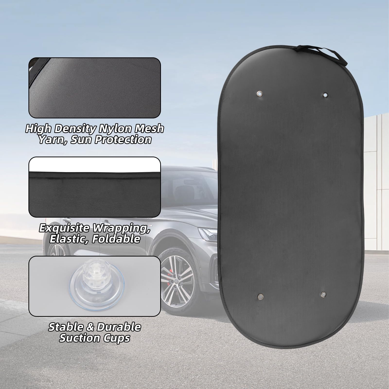 Parasole Per Lunotto Auto 50x100 Cm - Con Ventose, Protezione Solare E UV Per Interni Veicolo - Foto 6