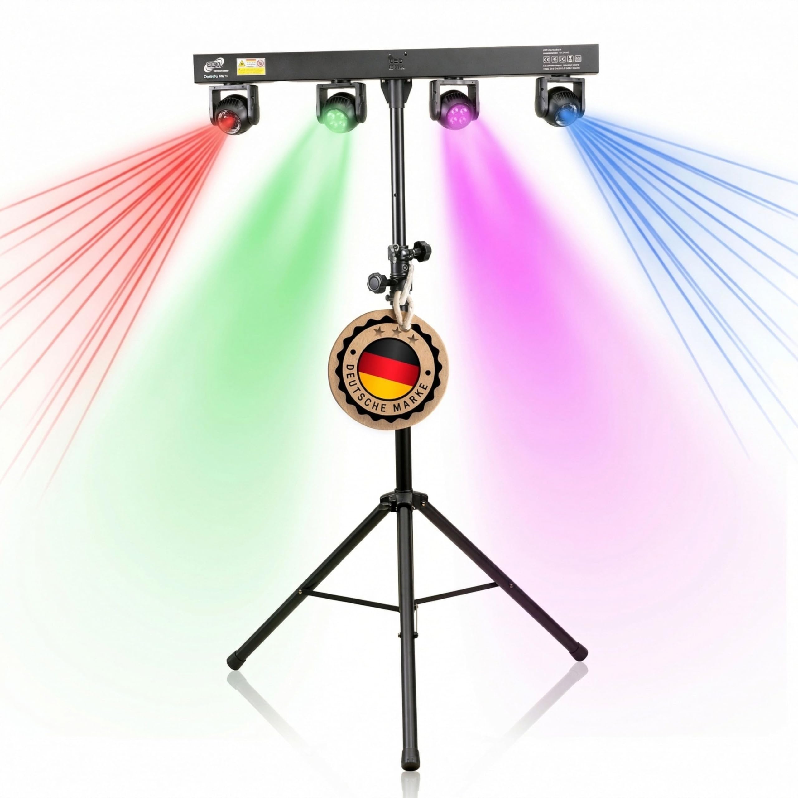 ETEC Professional LED Movingbar 1-12W RGBW Moving Heads, 4W RGBW Wash & 50mW Disco Effekt - DJ Equipment für Partylicht, Disco Licht, Bühnenbeleuchtung & Ledshows