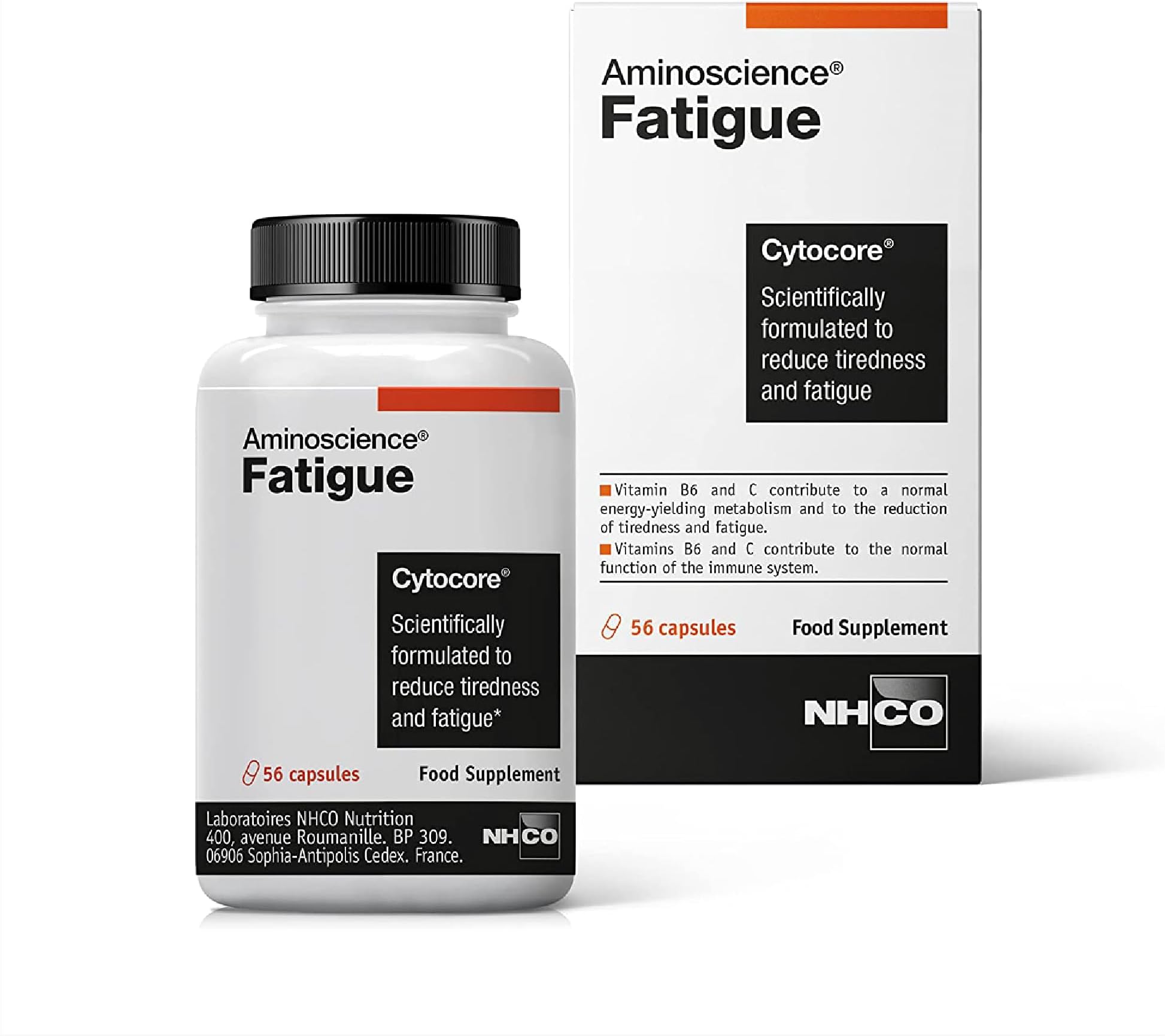 Fatigue Food Supplement by NHCO Aminoscience (3 Week Supply) Aids Reduced Tiredness and Fatigue, Multivitamin capsules containing Chelated Magnesium & Vitamins B6 & C, plus Amino Acids, Vegan Vitamins