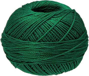 Handy Hands Lizbeth Egyptian Cotton Crochet Thread, Tatting Thread, and Knitting Thread Size 3 50 Grams 120 Yards HH03638, Christmas Green
