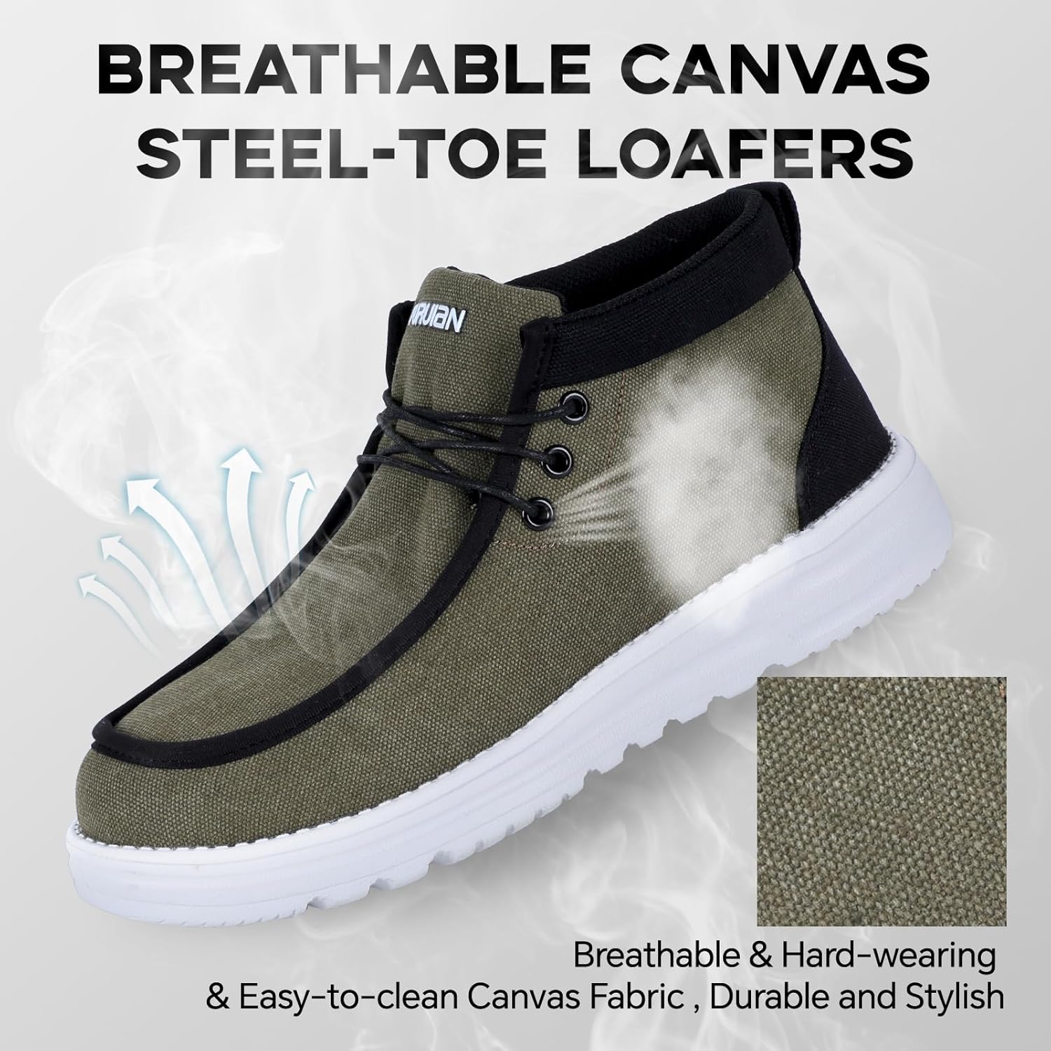 Furuian Steel Toe Shoes for Men High-top Safety Shoes Steel Toe Work Boots for Men Lightweight Canvas Safety Work Loafers Zapatos De Seguridad para Hombres - Image 5