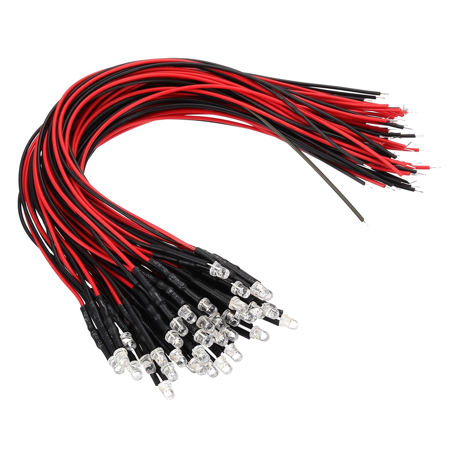 VIAPUICE 12 Pcs 5mm Pre-Wired Small Emitting LED Lights Width 6V Light,Blue High Brightness LED Diode Light for DIY Electronics Experiments, Indicator Lights, PCB Circuits