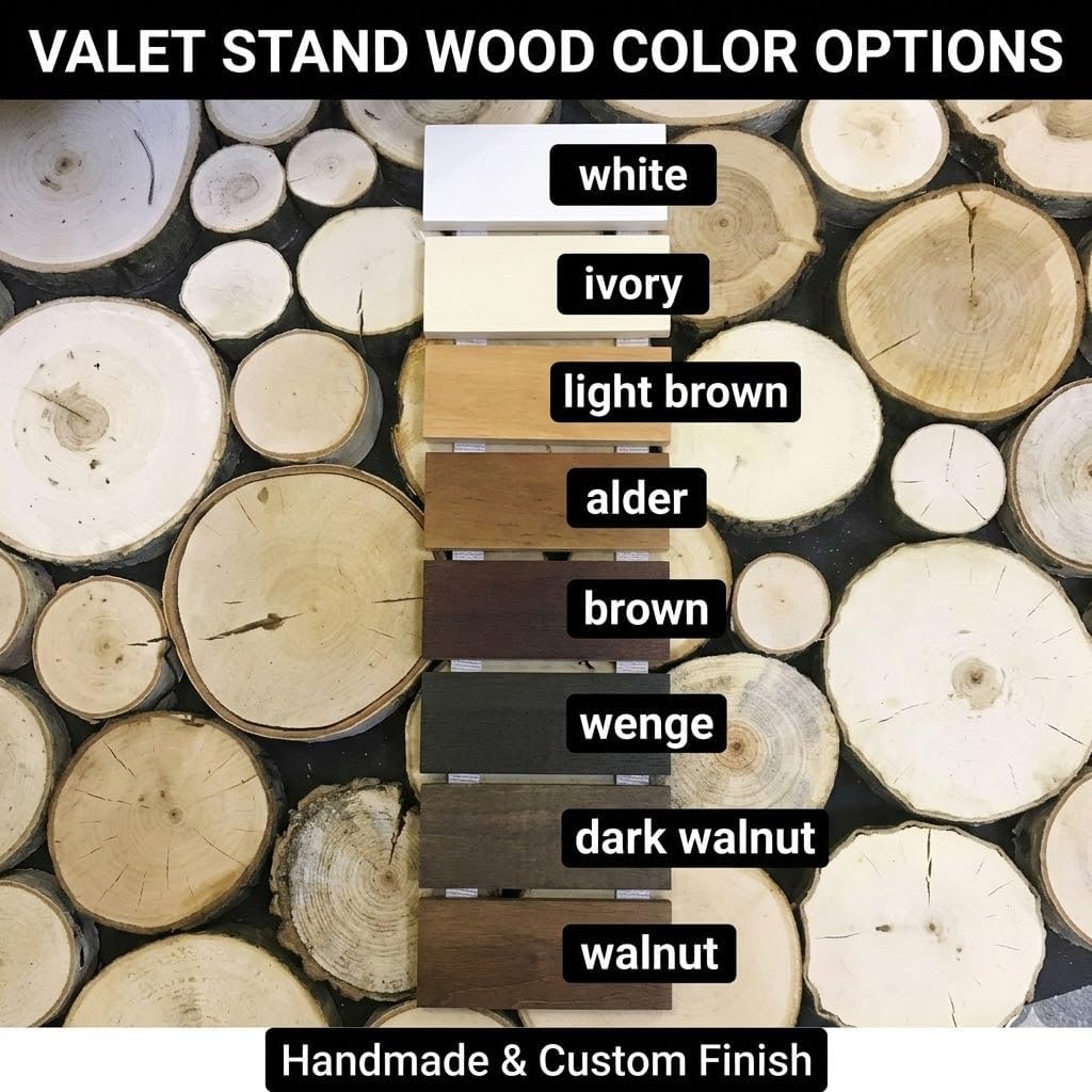 Solid Wood Valet Stand for Men & Women | Handmade Dressboy Suit Rack & Bedroom Clothes Organizer | Premium Clothing Holder, Black