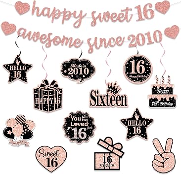 Pre-Strung Sweet 16 Party Banner Decorations