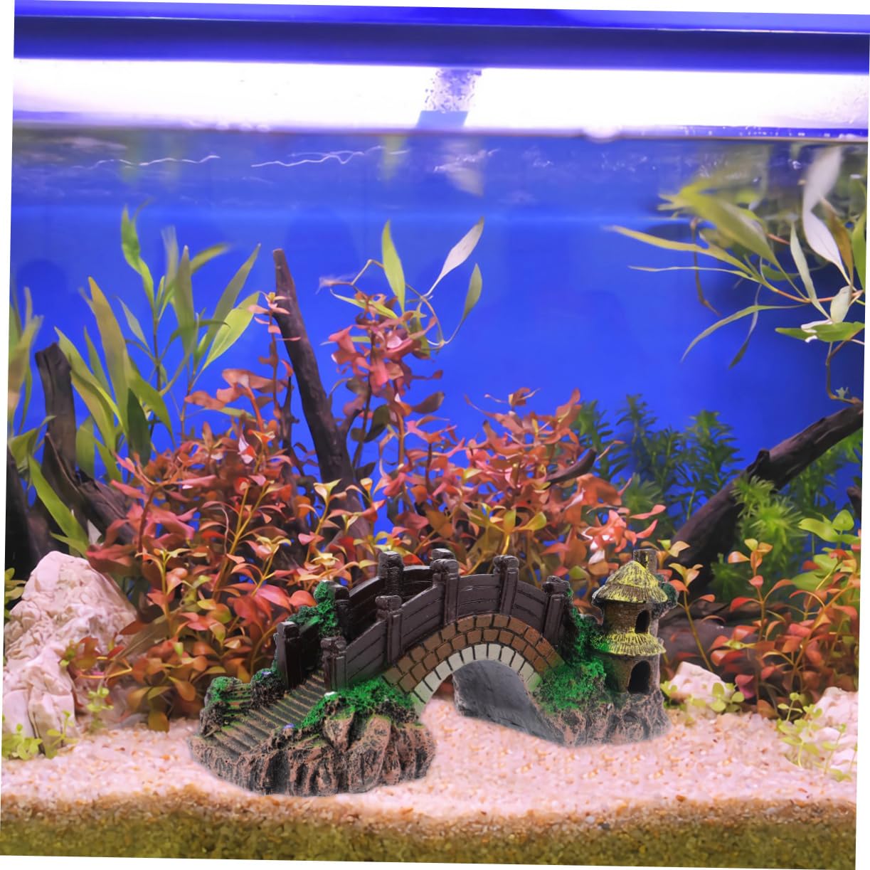 POPETPOP 2 Piezas De Acuario Puente Decoración Mascota Dragón Piedra Acuario Rocas Aire Piedra Acuario Kit Tanque Adorno Calentador Reptil Lámpara De Calor Más Cúpula Pecera Acuario