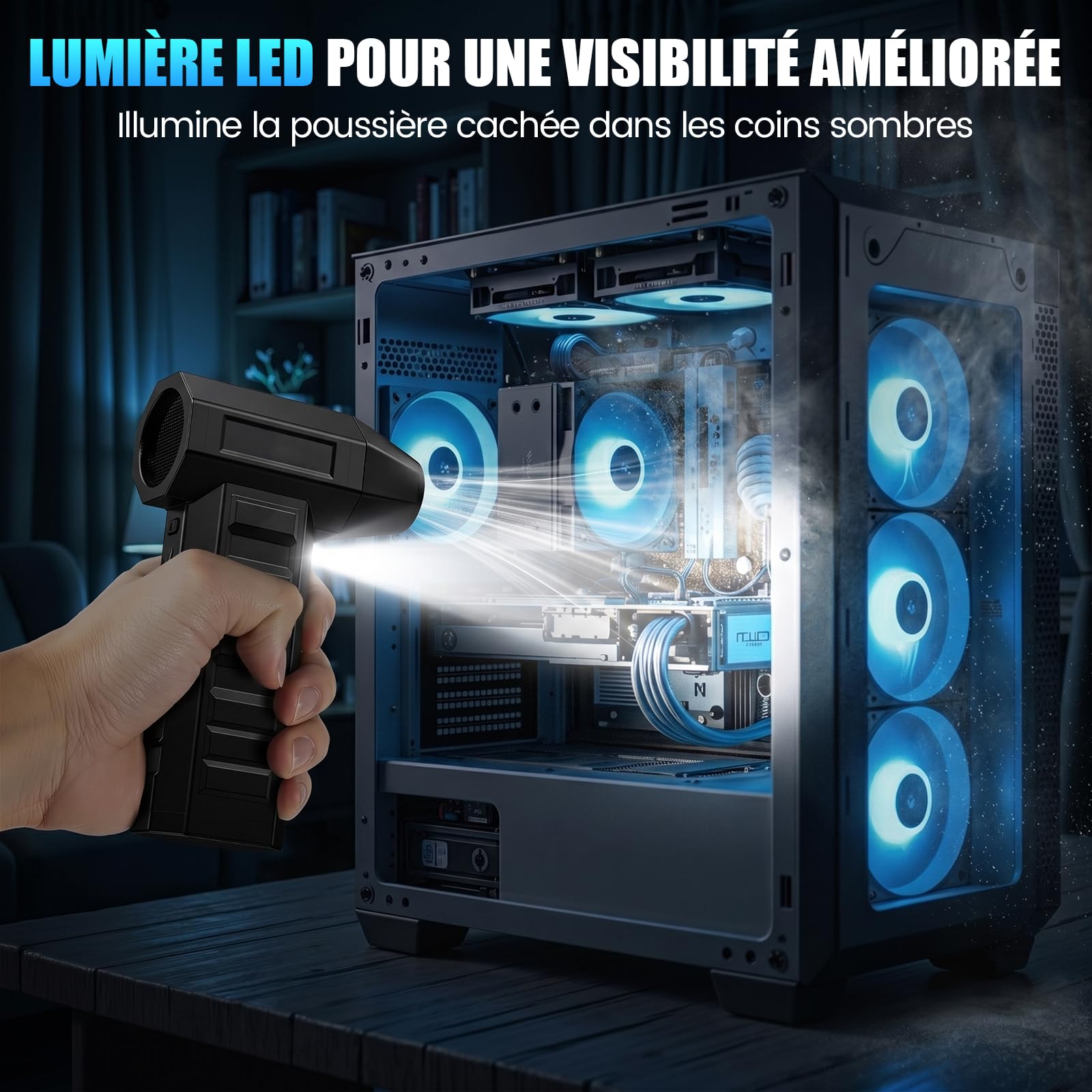 Anbull Souffleur à Air Comprimé Électrique 300000RPM, 4 Vitesses Réglables