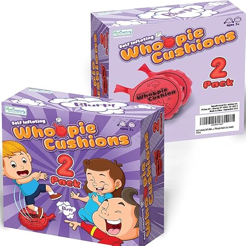 Miniatura 9 de ArtCreativity Cojín Whoopie autoinflable, paquete de 2, cojines Whoopee de 6 pulgadas, rellenos de bolsas de regalo, juguetes clásicos de broma para