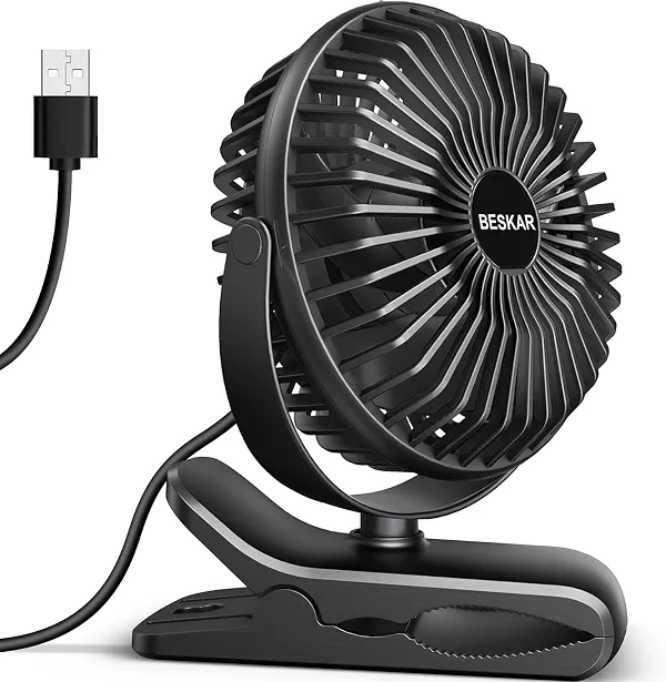 BESKAR Small Clip-On Fan
