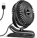 BESKAR Small Clip on Fan, 3 Speeds USB Fans with Strong Airflow, Clip & Desk Fans USB Plug in with Sturdy Clamp - Ultra Quiet operation for Office Dorm Bedroom Stroller